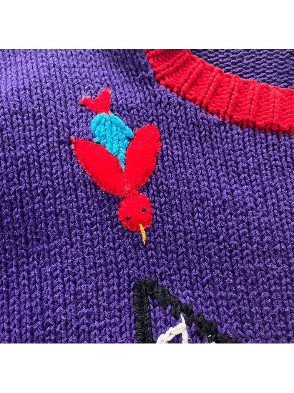 RARE Vtg 80s 3D Tennis Novelty Knit Sweater Handmade M - Picture 10 of 12
